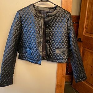 NWT Zara button up quilted faux leather blazer/jacket XS